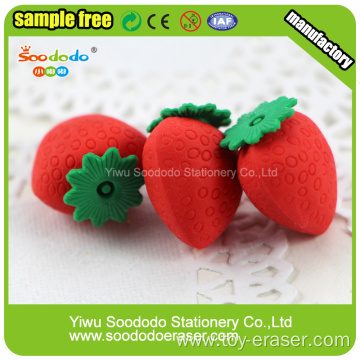 colorful strawberry shaped erasers mini size